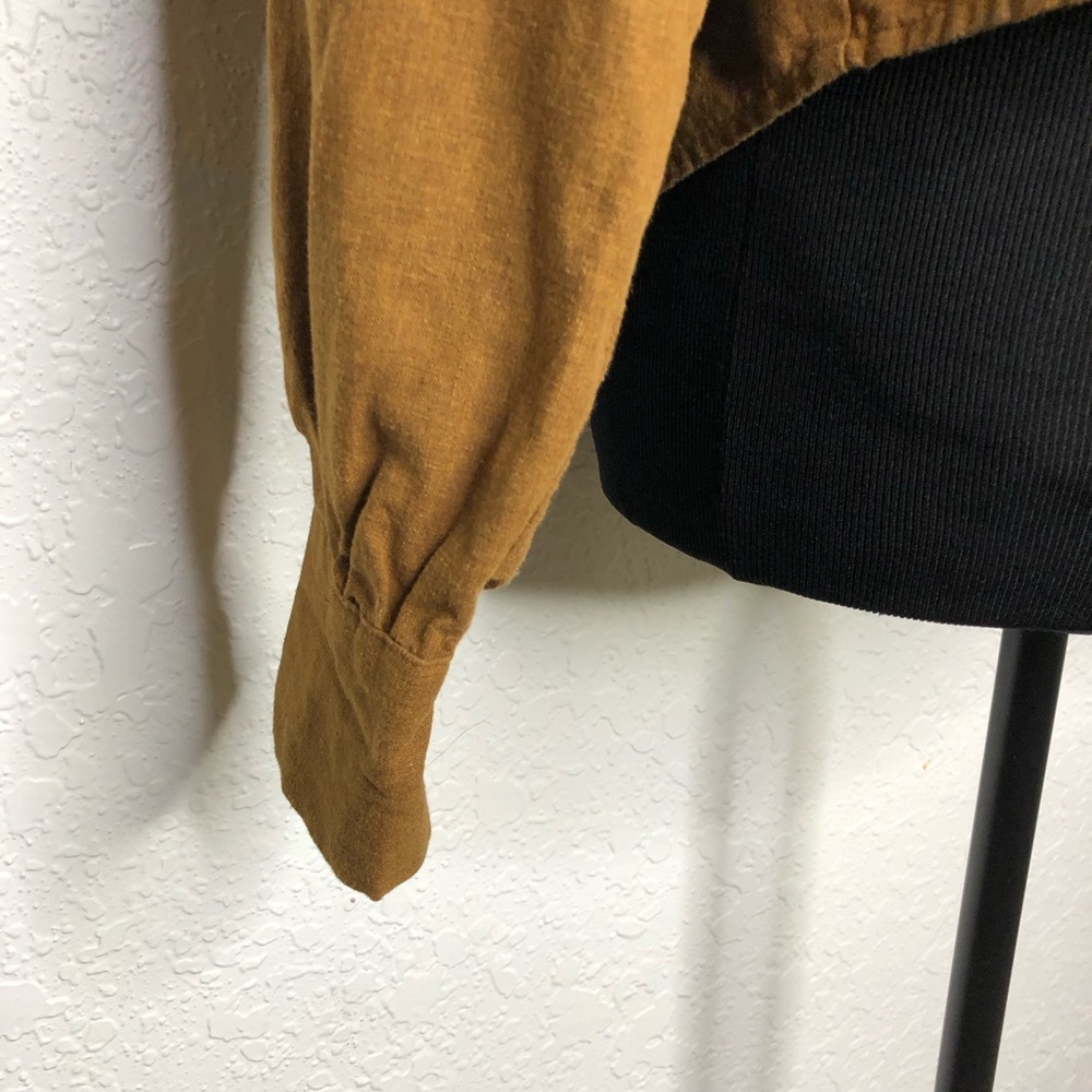 Velvet Heart caramel golden brown linen button down top size Medium - Picture 4 of 15